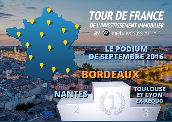 Tour de France de l'investissement immobilier : Le podium de septembre 2016